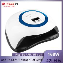 Dresses New Blueque V1 168w 42leds Nail Lamp Uv Led Quick Drying Nail Lamp Nail Salon Tool with Motion Intelligent Sensing