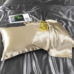 2pcs Silk Pillowcase Pillow Cover Pillowcase Silky Satin Hair Beauty Pillow Case Comfortable Pillow Case Home Decor 240401