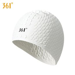 361 Silicone Rubber Waterproof Protect Ears Long Hair Swim Hat Free Size For Adults Professional Water Sports Surfing Cap 240403