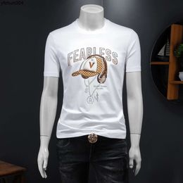 Summer New Silk Cotton Mens Short Sleeved T-shirt Versatile High Quality European Goods 25089 P80 Fxo2