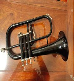 New Brand Bb Tune Flugelhorn Black Nickel Plated Bell Professional Musical Instruments with Case Mouthpiece2830007