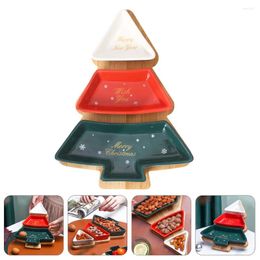 Dinnerware Sets Tree Shape Christmas Snack Plate Dessert Plates Ceramic Seasoning Dishes Ceramics Xmas Fruit