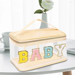 Cosmetic Bags Ladies Wash Bag Large Capacity Transparent PVC Make Up Pouch Portable Glitter Letter Waterproof Fashion For Weekend Vacation