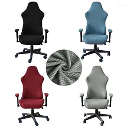 Chair Covers Polar Fleece Office Cover Solid Colour Gamer Chairs Seat Stretch Elastic Computer Slipcover Case Removable 1pc