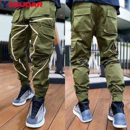 Men's Pants Autumn Casual High Street Hip-hop Personality Trendy Loose-fitting Reflective Trousers Men Clothing Ropa Hombre