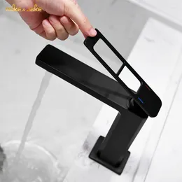 Bathroom Sink Faucets Mablack Washbasin Mixer Faucet Brass Brush Gold Single Handle Water Tap Black Cold