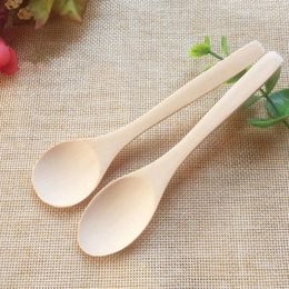 Dinnerware Sets 12pieces Tableware Spoon High Temperature Resistant Wooden Soup Spoons Wide Applications Bamboo Wood Yellow