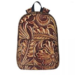 Backpack Western Tooled Southwestern Waterproof Student School Bag Laptop Rucksack Travel Large Capacity Bookbag