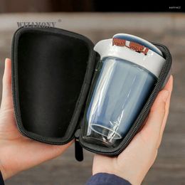 Teaware Sets WIZAMONY Glass Travel Suit Portable Bag Express Cup Ceramic One Pot Four Cups Car Mounted Simple Outdoor Tea Set