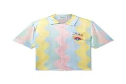 shirts 22ss cream neon rainbow dream silk Hawaiian short sleeve shirt designer men and women tshirts tops6113048