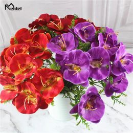 Decorative Flowers 1pcs Fashion Butterfly Orchid Artificial Silk Head Party Home Decor Wedding Decorations Accessories Fake