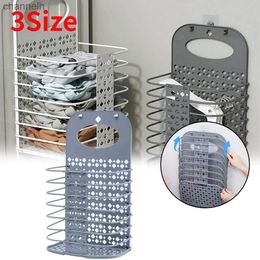 Storage Baskets Folding laundry basket dirty clothes storage wall mounted bathroom multifunctional Organiser tool yq240407