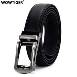Belts WOWTIGER high-quality ratchet automatic buckle black real cow belt mens belt width 3.0cmC420407