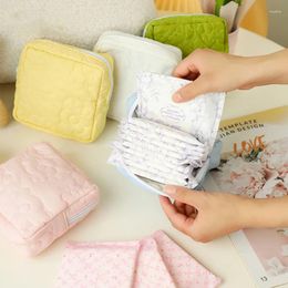 Cosmetic Bags Cute Large Capacity Sanitary Napkin Storage Flower Quilting Girls Makeup Tampon Organiser Bag Mini Pouch