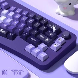 Accessories Crybaby Purple Gradient keycaps Cherry Profile PBT For ISO layout 61 64 68 75 80 81 82 83 84 87 98 104 108 Mechanical keyboard