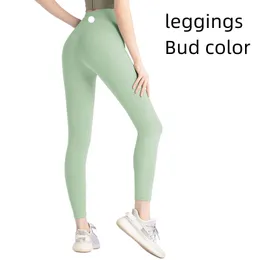 lu-01 womens leggings solid color yoga pants hight waist women pants sports gym wear legging elastic fitness lady overall full tights workout MJA3