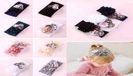 8 Colour soft nylon Headbands Silk Stitching Flower headdress Cute Princess Hair Band Baby Girls hair Accessories M2401053792