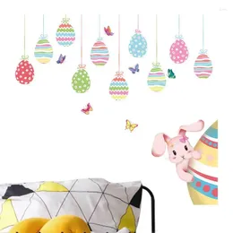 Window Stickers Easter Decorations Reusable Static Butterfly Eggs Decals For Home Party