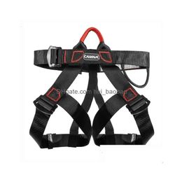 Climbing Harnesses Half Body Safety Rock Harness Belt Tree Rappelling Equip Kit Men Fall Protection Drop Delivery Sports Outdoors Cam Otwnt