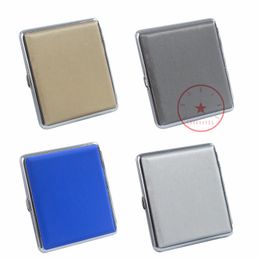 Latest Colorful Metal Leather Smoking Cigarette Storage Box Portable Innovative Pocket Container Dry Herb Tobacco Housing Holder Stash Case DHL