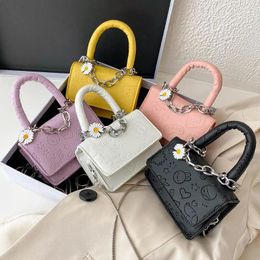 Bag Lovely Girls Daisy Flower Purse Handbags Fashion Women Chain Small Crossbody Bags PU Leather Ladies Mini Square Shoulder