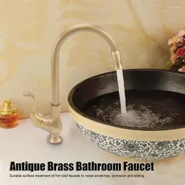 Bathroom Sink Faucets Antique Brass Faucet Single Handle Pull Down Kitchen Mixer & Cold Tap For