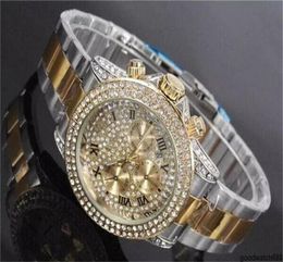 Luxury Stainless Steel High Quality watches Whole 40 mm Diamond inlay Clock dial Mens Womens Quartz watches8404945