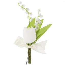 Decorative Flowers Wedding Decor Fake Flower Boutonniere Pographic Props Groom Artificial Wristband Clothing Accessory