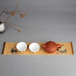 Tea Trays Heat Insulation Chinese Style N1n Elegant Table Runner Waterproof Ceremony Accessories Tray Mat Decoration