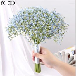 Wedding Flowers YO CHO Bridal Bouquets Fake Babysbreath Bouquet Artificial Flower For Bridesmaids Bride Marriage