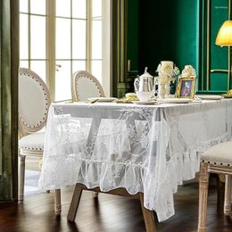 Table Cloth Retro Square Dining French Light Luxury Romantic Style White Cover Home Decoration