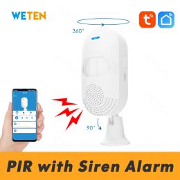 Clothing Tuya Wifi Motion Sensor Human Body Pir Sensor with Siren Sound Alarm 80db, Smart Life App for Home Automation Smart Alarm System