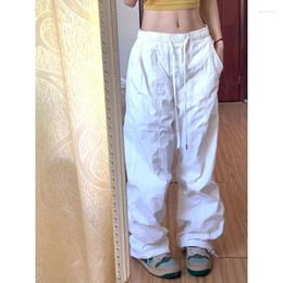 Women's Pants Deeptown Y2k White Wide Women High Waist Oversize Cargo Trousers Hippie Harajuku Streetwear Spring Straight Joggers Casual