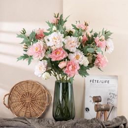 Decorative Flowers 1Pc Artificial Flower Simulation Peony Bouquet Fake Arrangements For Home Office Parties Wedding