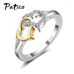 Wedding Rings Romantic Lover Gift Sweet Heart And Soul 925 Sterling Silver Bague Femme Trendy Fingers Jewellery Factory Price