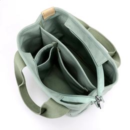 Small Bag With Zipper This Thousand Layer Bag Small Lady Single Shoulder Portable Thickened Canvas Mobile Phone Bucket Tote Bag 240322