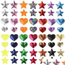 Sewing Notions & Tools Embroidered Sequins Clothing Loving Heart Star Es Sew Iron On Clothes Badge For T-Shirt Coat Diy Decoration Gi Dhdec