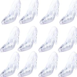 Party Supplies 12Pcs 3.5-inch Mini Acrylic High Heels Princess Crystal Shoes Transparent Wedding Decoration