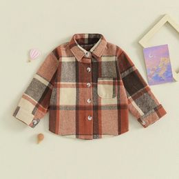 Jackets Listenwind Kids Girl Flannel Shirt Jacket Plaid Print Long Sleeve Button Cardigan Winter Coat For Infant Spring Fall Outwear