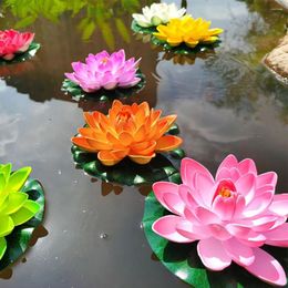 Decorative Flowers 6pcs Set Realistic Appearance Artificial Lotus For Exquisite Pond Garden Decor