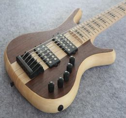 Custom Made 6 string Neck Thru Body Bass and Maple Fingerboard 24 FretsBlack Hardware and Active Pickups China Electric Guitar Ba4192524