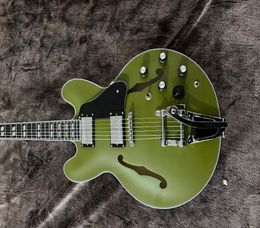 Custom 1964 ES 345 Reissue Olive Drab Matte Green Semi Hollow body Electric Guitar Bigs Tremolo Bridge Varitone Knob Double Slas9841690