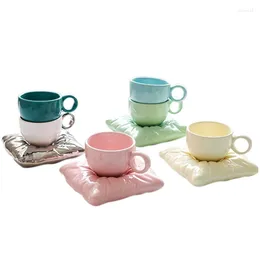 Mugs Nordic Colourful Ceramic Milk Tea Mug Office Cups Drinkware Creative Ice Cream Macaron Pillow Bag Coffee Cup Sets Birthday Gifts