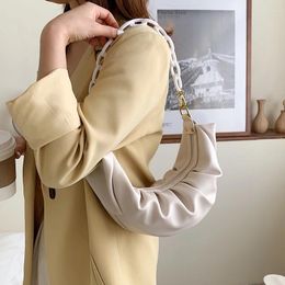Drawstring Fashion Shoulder Bag Chic Underarm For Women Square Pack Acrylic Chain Package Party Clutch Wallet Handbags Bolsos Mujer