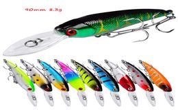 10 Color Mixed 90mm 83g Minnow Hard Baits Lures Fishing Hooks 6 Treble Hook Fishhooks Pesca Tackle Accessories KU5785562589