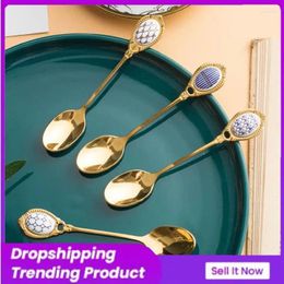 Spoons Dessert Spoon Smooth Feel Brief Ladle Stainless Easy To Clean Fashionable And Aesthetically Pleasing Tableware Non Fading