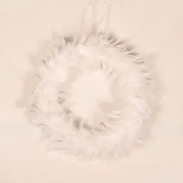 Decorative Flowers White Plume Wreath Hanging Garlands Halloween Home Decor Props Accessories