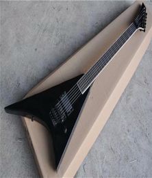 Factory Custom V Shape Black Electric Guitar With Black HardwareFloyd Rose BridgeCan be customized3407859