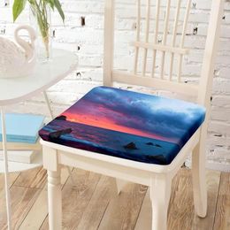 Pillow Sky Sunrise Cloudscape Print Chairs Memory Foam Removable Coat Decorative For Indoor Dining Room Home Decoration
