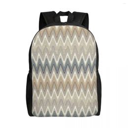 Backpack Camouflage Zigzag Laptop Women Men Fashion Bookbag For College School Students Bohemian Geometric Bag